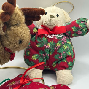 Vintage Boyds & Fun World , Handmade Fabric Christmas Ornaments set of 3